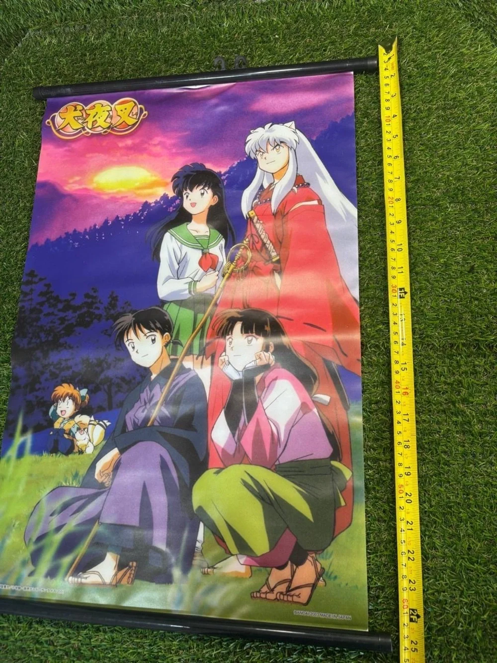 Vintage Inuyasha Wall Scroll Anime Fabric Poster Bandai 2003 Made in Japan 16x24